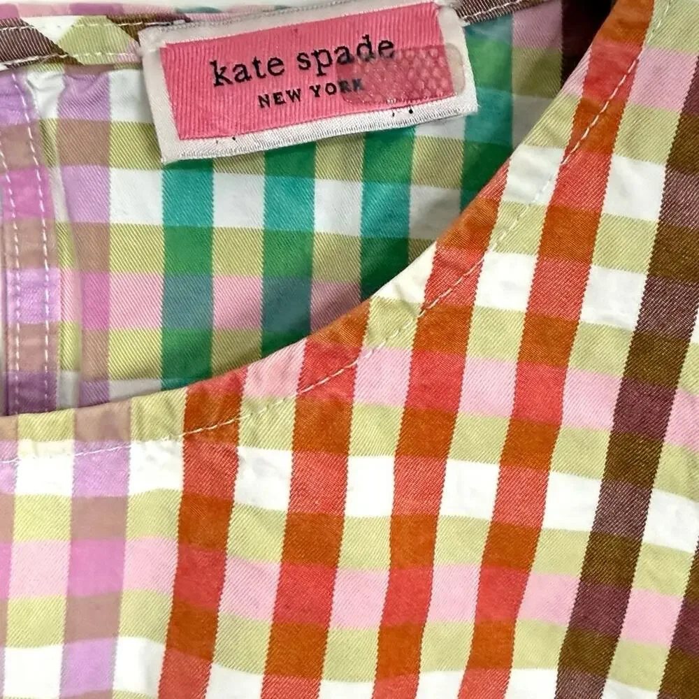 Kate Spade Rainbow Plaid Top